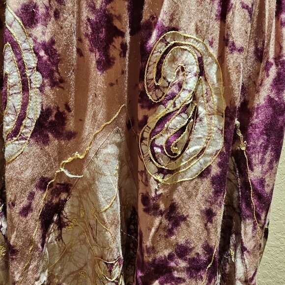 Fashion Terminal Tie-Dye Boho Spaghetti Strap Sundress W Embroidered Details S - Picture 6 of 11